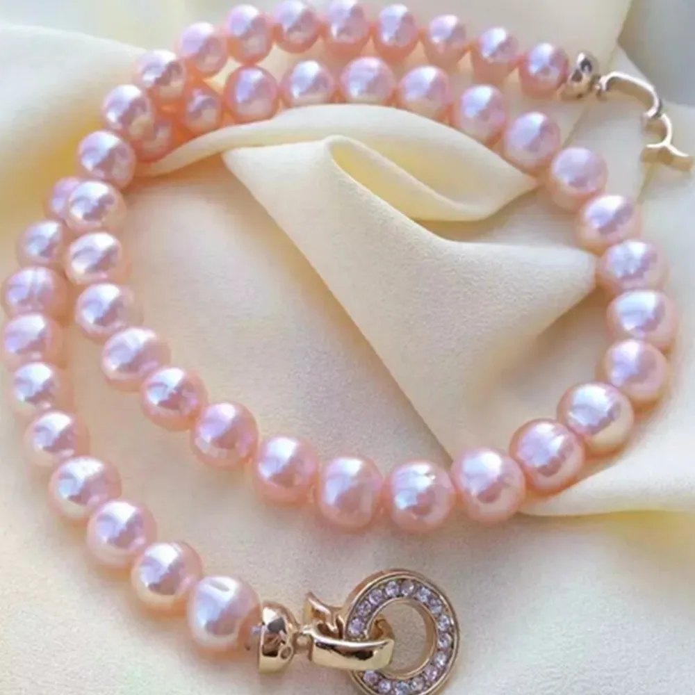 Потрясающее розовое жемчужное ожерелье AAA 7-8 мм с южным морем красивый дизайн 18/36