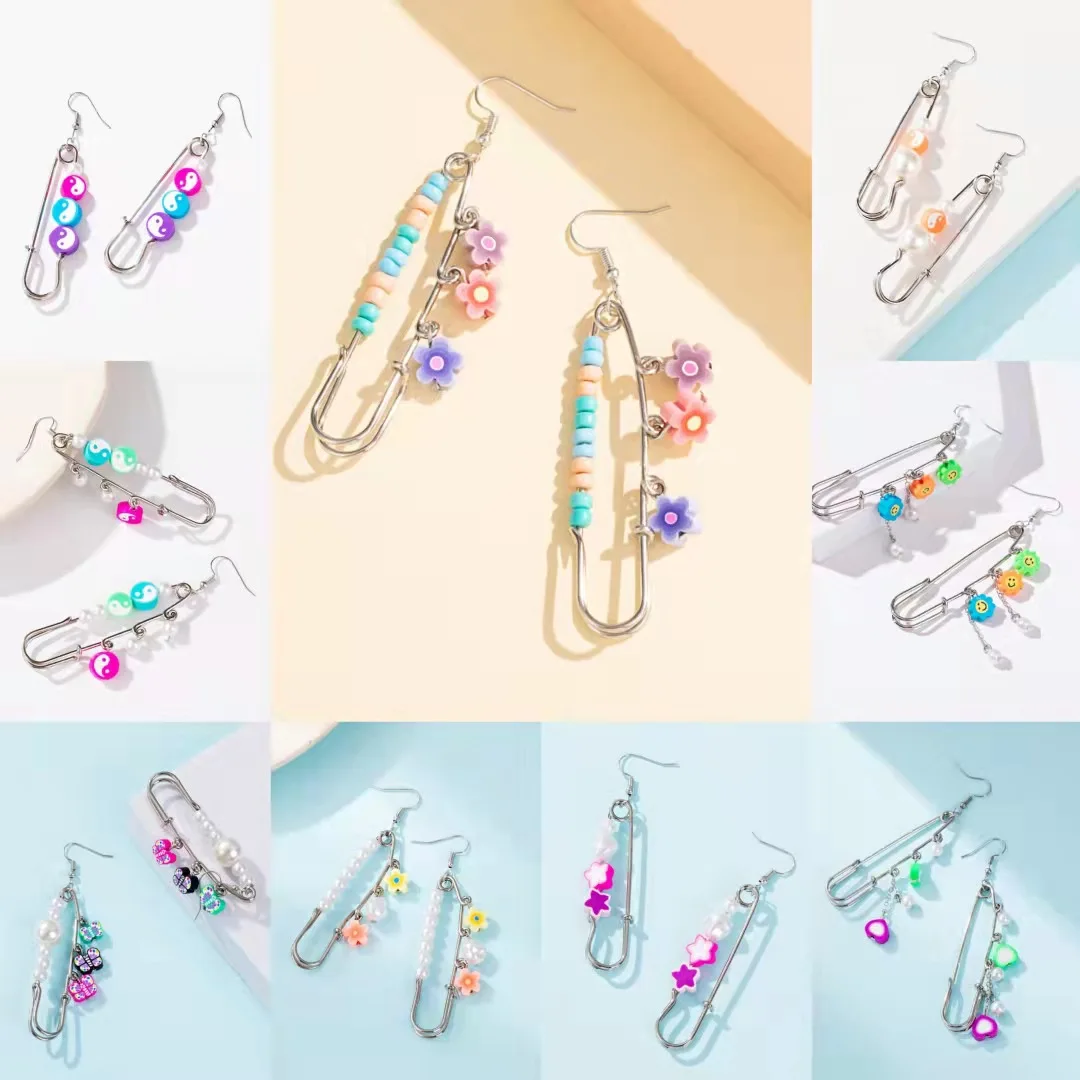 

Punk Pin Earrings Tai chi Paperclip Safety Unique Design Stud Fashion Earrings Elegant Women Jewelry Accessories Dropship