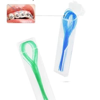 105pcs3packs toothpick tool floss threaders tooth floss holders between orthodontic braces bridge hilo dental oral clean