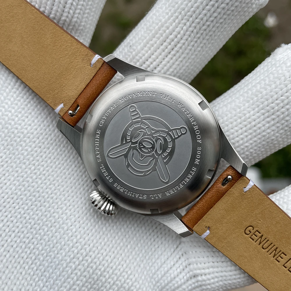 STEELFLIER SF741 Pilot сапфировый Кристалл Swiss C3 светящийся 20 бар Водонепроницаемый