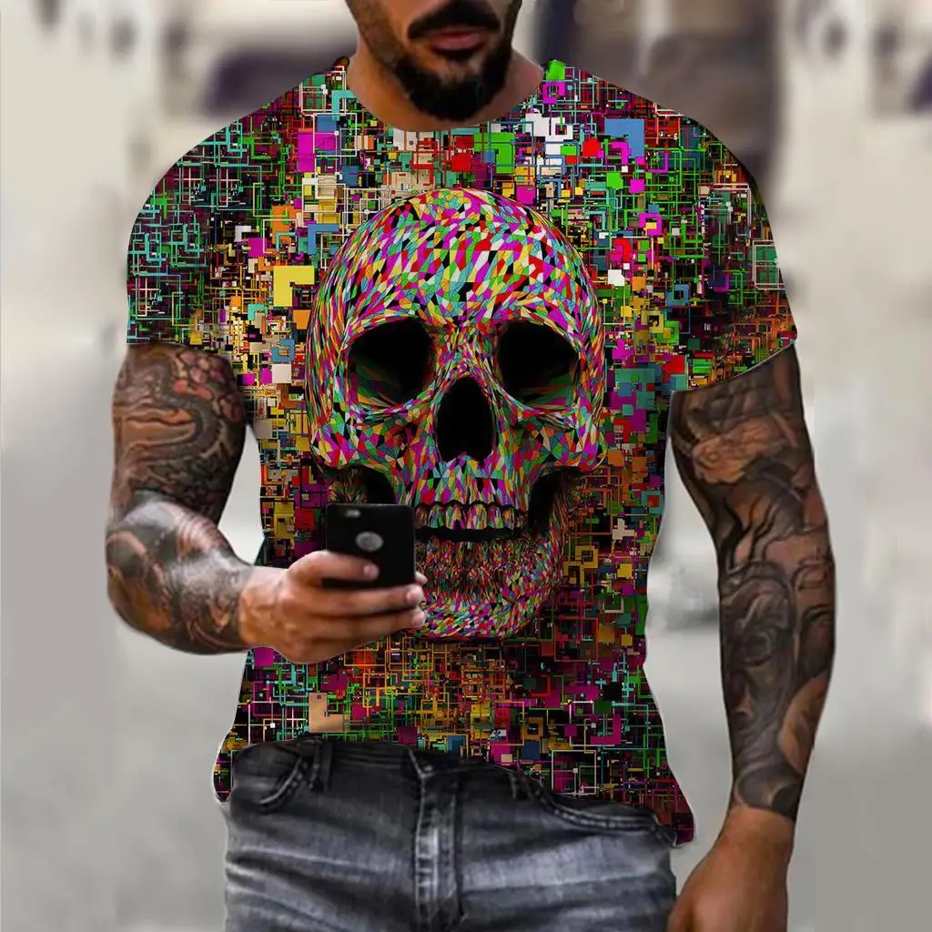 

Funny Graffiti 3D Print Retro Men's T-shirt O-Neck Loose Streetwear Tees Summer Casual Short Sleeve Tops Mans Clothing Pullover