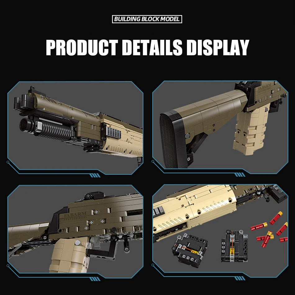 Техническая военная серия FABARM STF12 ружье строительные блоки можно стрелять пуле