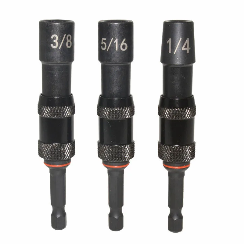 New 1/4 3/8 5/16 Universal Magnetic Sleeve Socket 1/4" Hex S