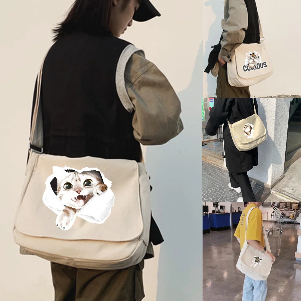 

Crossbody Bags Women Large Capacity Shoulder for Women Simple Messenger Bag Cat Pattern Ladies Shopper Purse Handbag