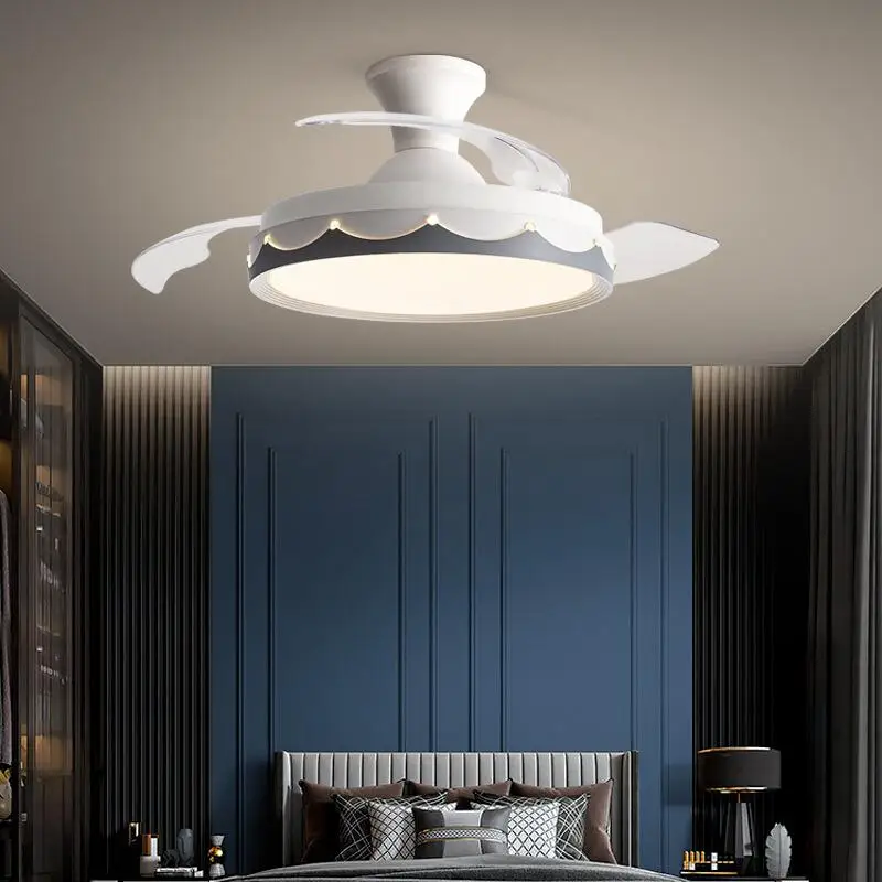 

Modern Led White Ceiling Fans With Light Low Floor 36inch 42 Inch Remote Control DC Motor 36W Simple Fans Lighting Living Room