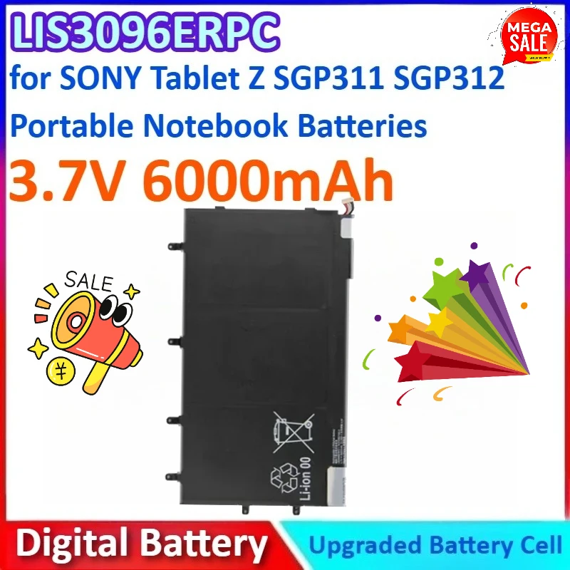 Фото Новый 3,7 В 6000 мАч LIS3096ERPC сменный аккумулятор для SONY Tablet Z SGP311 SGP312 портативный ноутбук, гарантия + трек-код №1