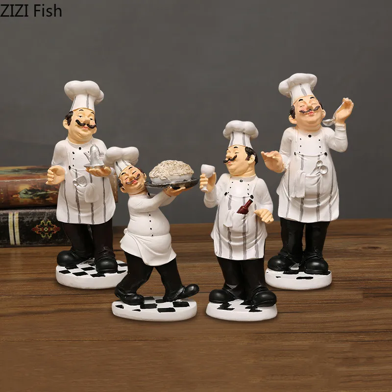 

Chef-shaped Resin Statue Decoration Sculpture Character Ornaments Figurines Home Accessories Crafts Photo Props Miniatures Gift