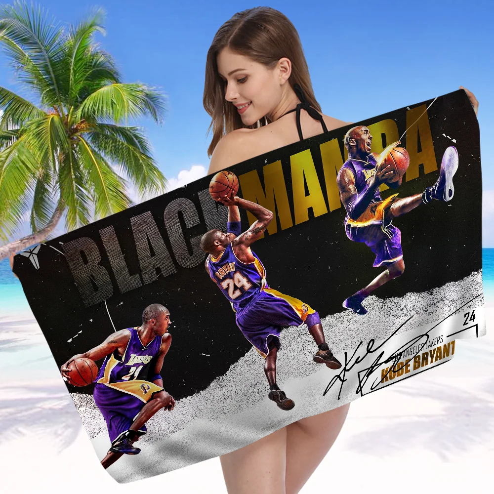Пляжное полотенце Black Mamba Kobes Bryants — мягкое быстросохнущее банное из микрофибры