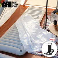 outdoor sleeping pad camping inflatable mattress with manual pump travel mat folding bed ultralight air cushion hiking trekking