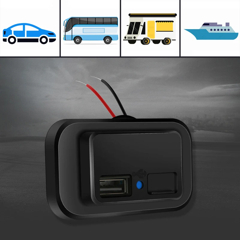 

Автомобильное зарядное устройство с двумя USB-портами и крышкой
