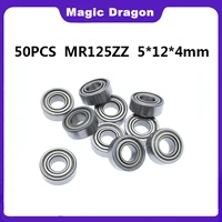 50pcslot abec 5 mr125zz mr125z mr125 2z mr125 zz l 1250zz 5x12x4 mm metal seal miniature high quality deep groove ball bearing