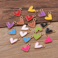 50pcs 1313mm 10 color wholesale alloy metal drop oil mini love charms heart pendant for diy bracelet necklace jewelry making