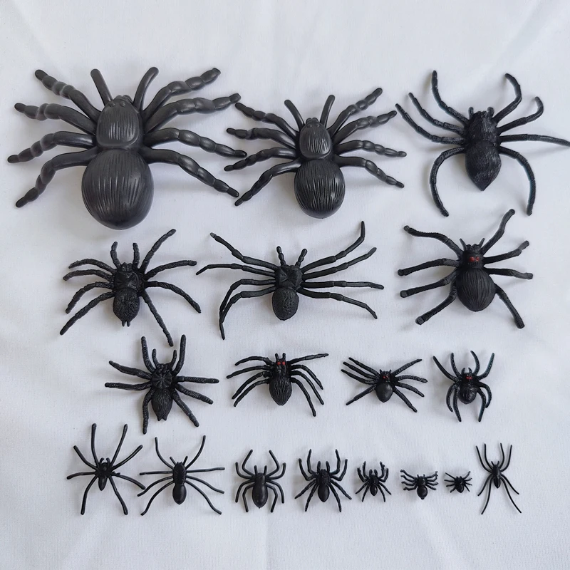 

10Pcs/set Simulation Spider Halloween Decorative Toy Plastic Small Spider Mini PVC Artificial Fake Spider Children Gifts