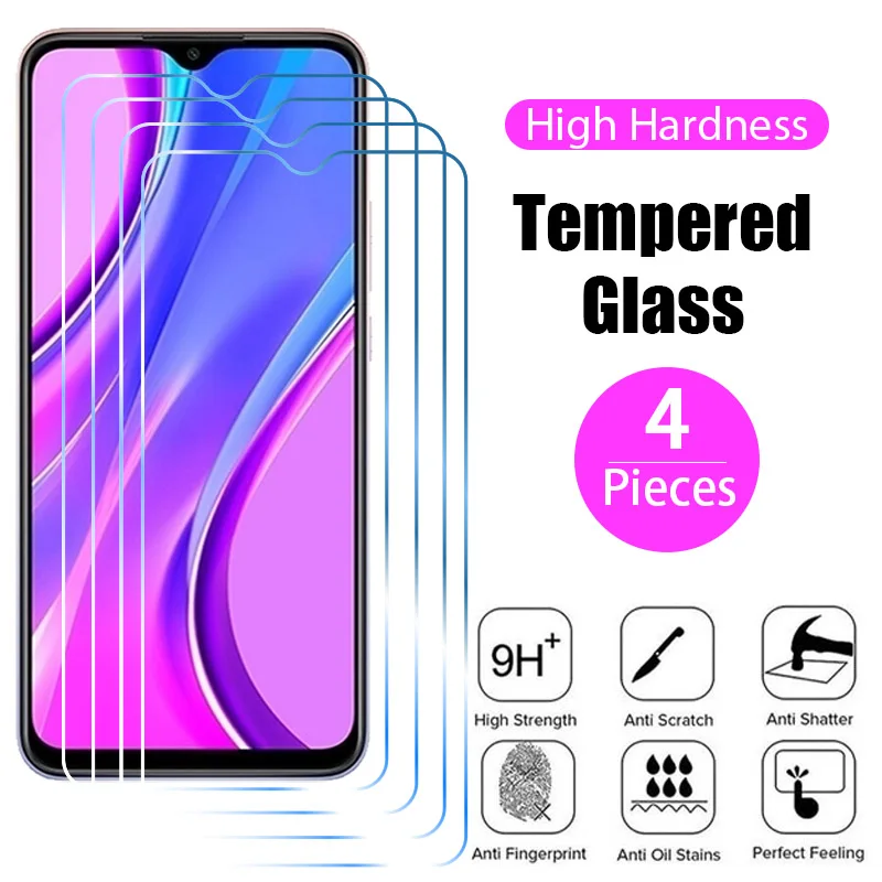 

4Pcs Protective Glass for Xiaomi Redmi Note 11 10 9 Pro 10S 9S 8 Screen Protector For Redmi 9C NFC 9T 9A 9AT 10C Glass