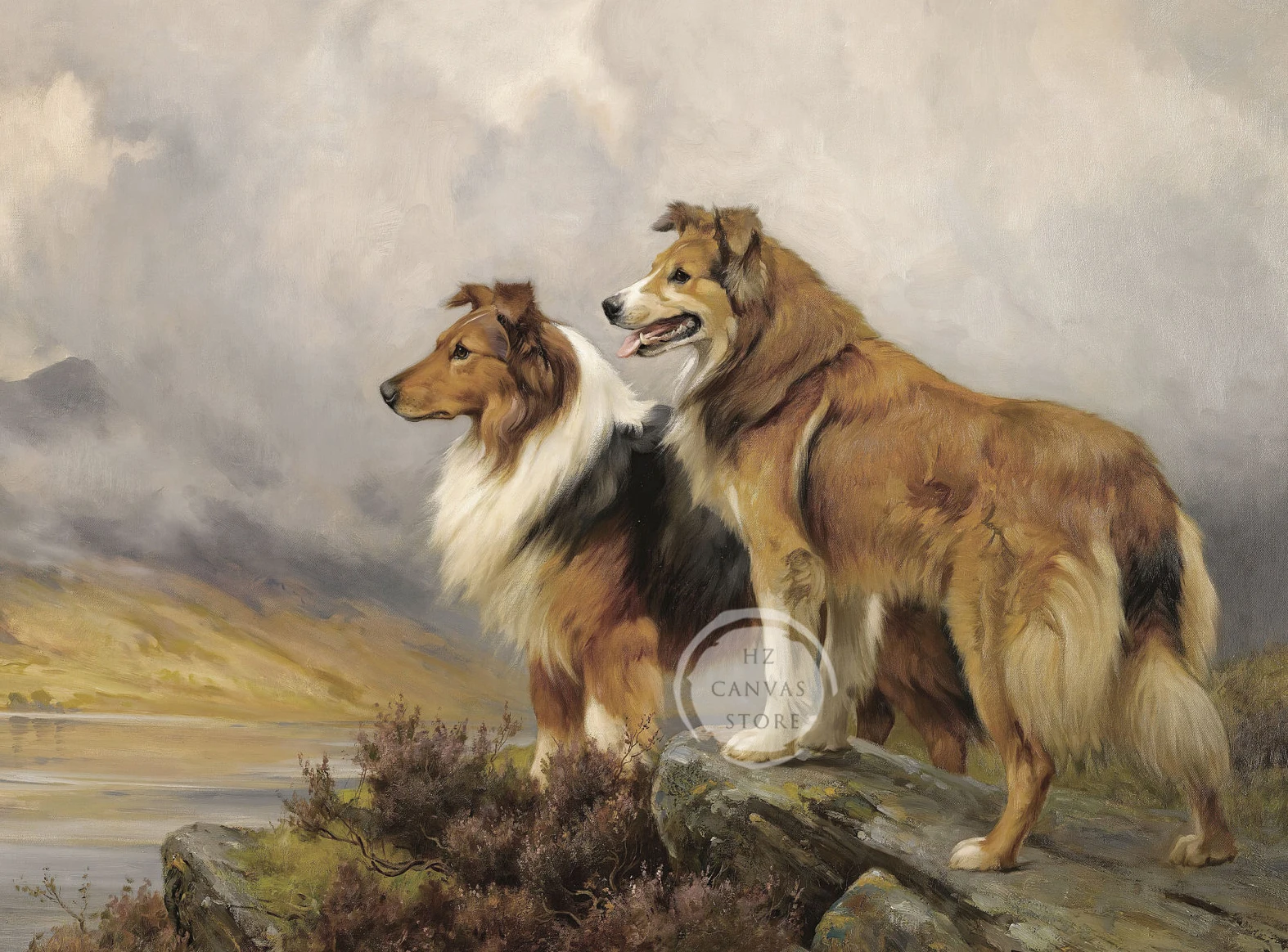 

Винтажный постер с собаками на холсте