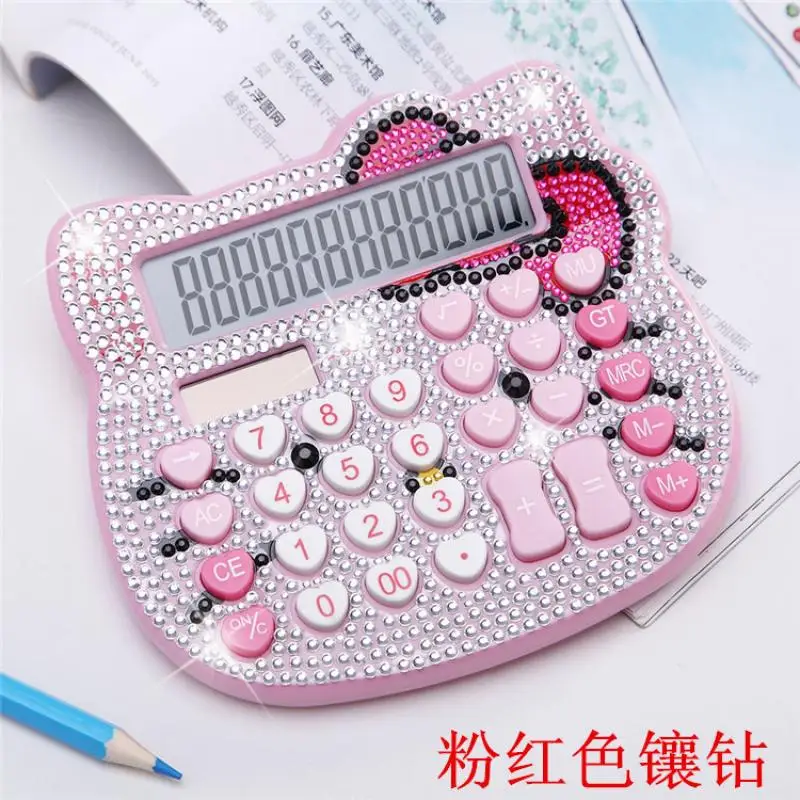 2022 новый милый Sanrioed Hello Kitty аниме мультфильм Кристалл бриллиант калькулятор