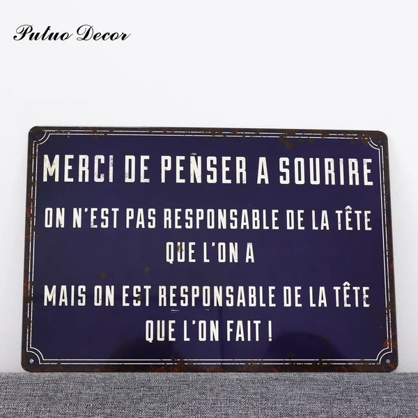

Французский металлический оловянный плакат в винтажном стиле, Настенный декор