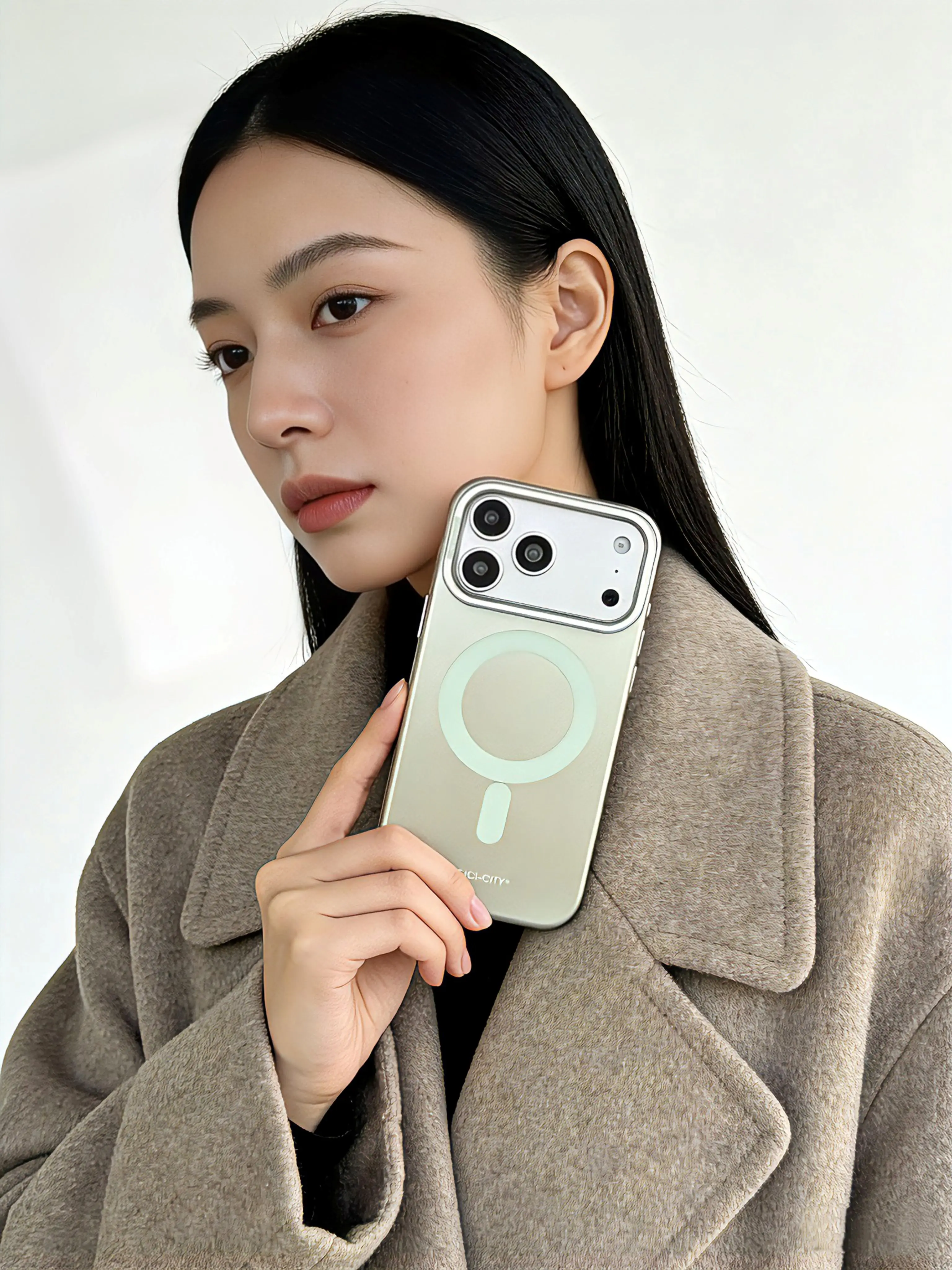 Фото Роскошный матовый магнитный чехол для iPhone 17 16 15 Pro/Pro Max с металлической текстурой, ударопрочный, с поддержкой беспроводной зарядки MagSafe №5
