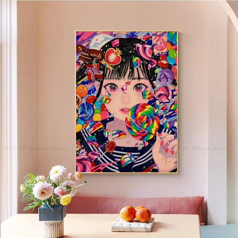 Постер с изображением девушки конфет сделай сам принты из крафт-бумаги и плакаты