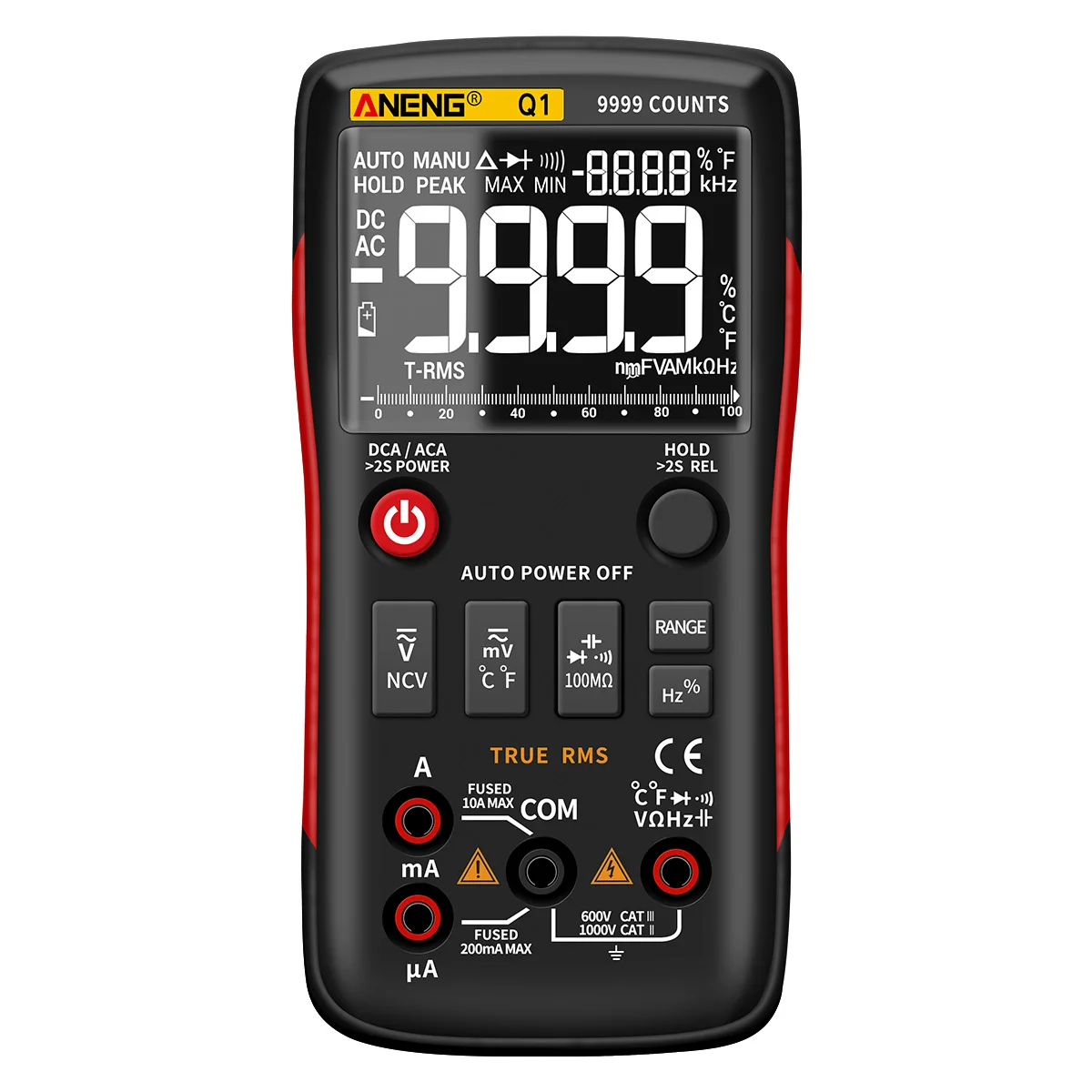 

ANENG Q1 Digital Multimeter 9999 Analog Tester True RMS Professional Multimetro DIY Transistor Capacitor NCV Testers Lcr Meter