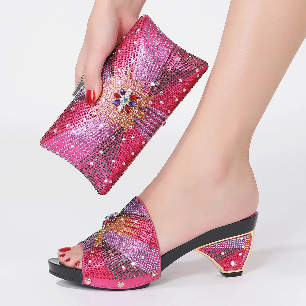 

doershow beautiful African Wedding Shoes and Bag Set Italian Shoes with Matching Bags Nigerian Women party! SRT1-30