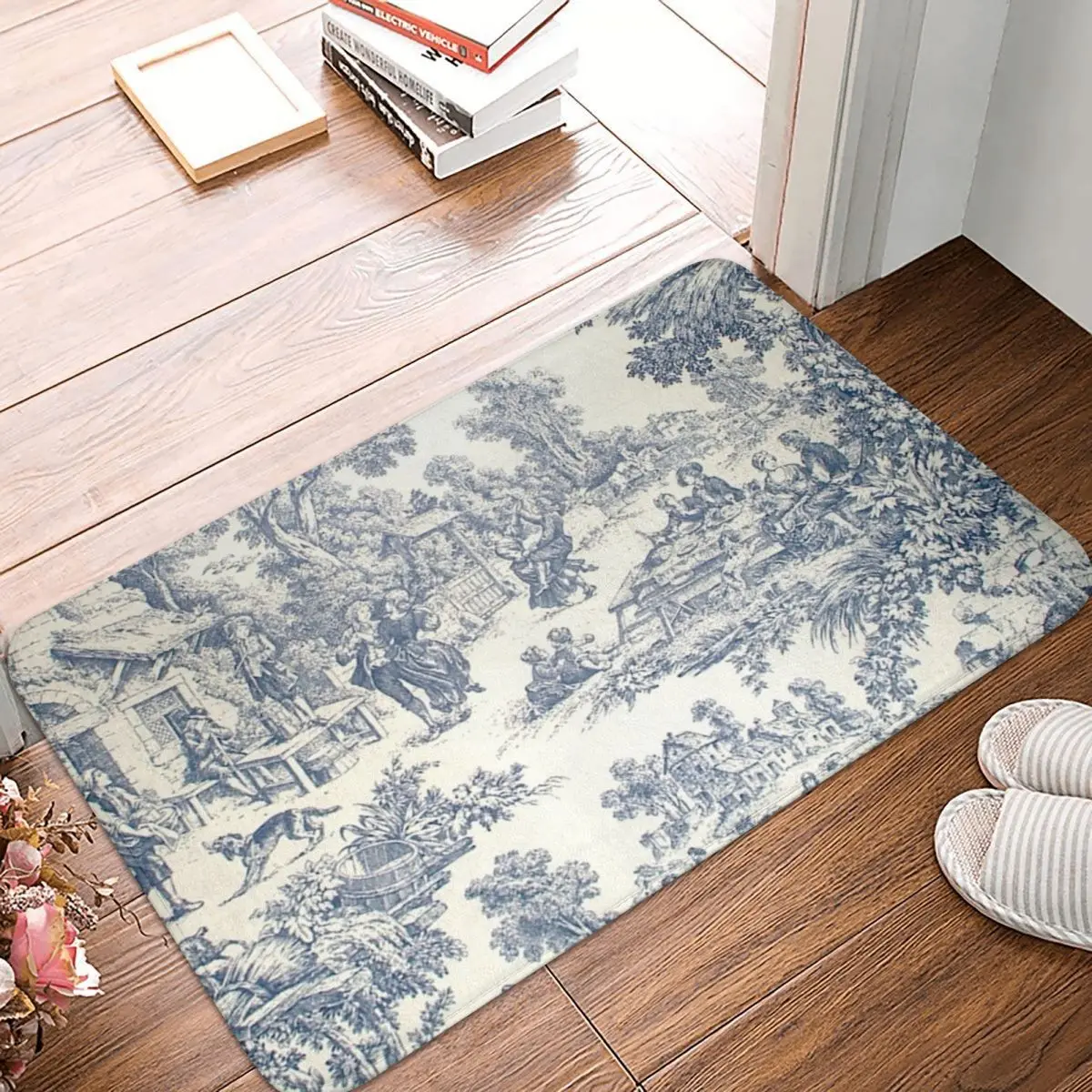 

Toile De Jouy Number 2 Polyester Doormat Rug carpet Mat Footpad Anti-slip dustEntrance Kitchen Bedroom balcony Cartoon