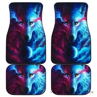 wolf galaxy animal art car floor mats rubber material waterproof antifouling interior 4 sets protection accessories