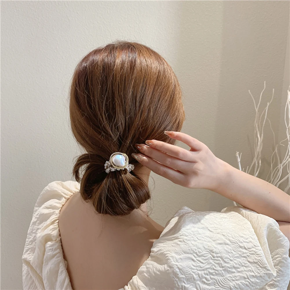 

Fashion Metal Elastic Hair Band Korea Hair Accessories For Girls Women Pearl Hair Tie Headband Hair Scrunchies Ornaments
