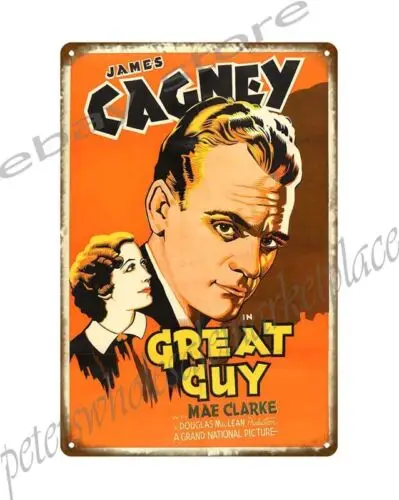 металлическая декоративная табличка 1936 г. ВЕЛИКИЙ ПЛАКАТ ФИЛЬМУ КЕГНЕЙ жестяная