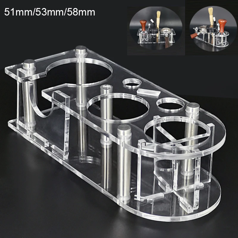 Transparent Holder Suitable For 49mm 51mm 53mm 57.5mm 58mm 58.5mm Coffee Powder Tamper Bottomless Portafilter Tools Accessories