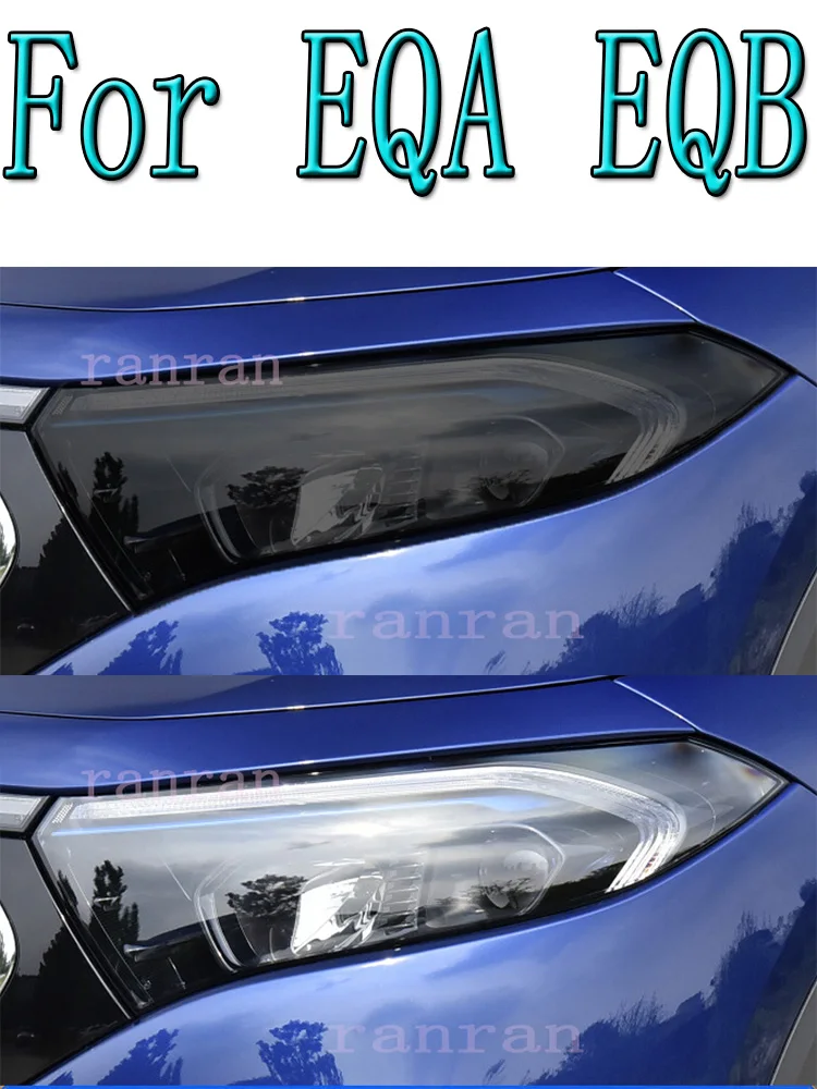 

Автомобильная передняя фара, яркая Прозрачная черная наклейка из ТПУ для Mercedes-Benz EQA EQB 2021 2022, аксессуары