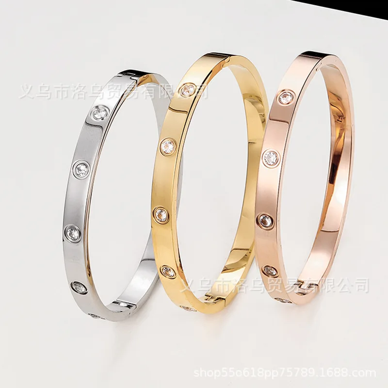 

Popular Jewelry Women Bracelets with Diamond Bracelets Women's Jewelry Titanium Steel Bracelets Girl Closed Bracelets Wholesale