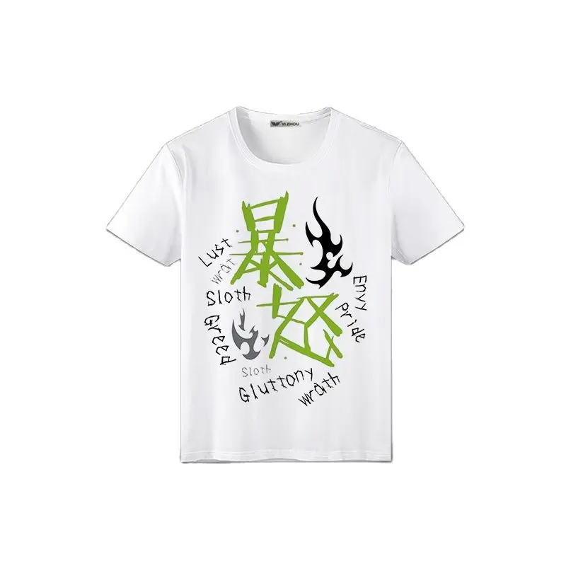 

Anime Surrounding Seven Sins Sin Seven Sins Short-Sleeved T-shirt Roommate Summer Clothes Business Attire Aime Shirt Halloween