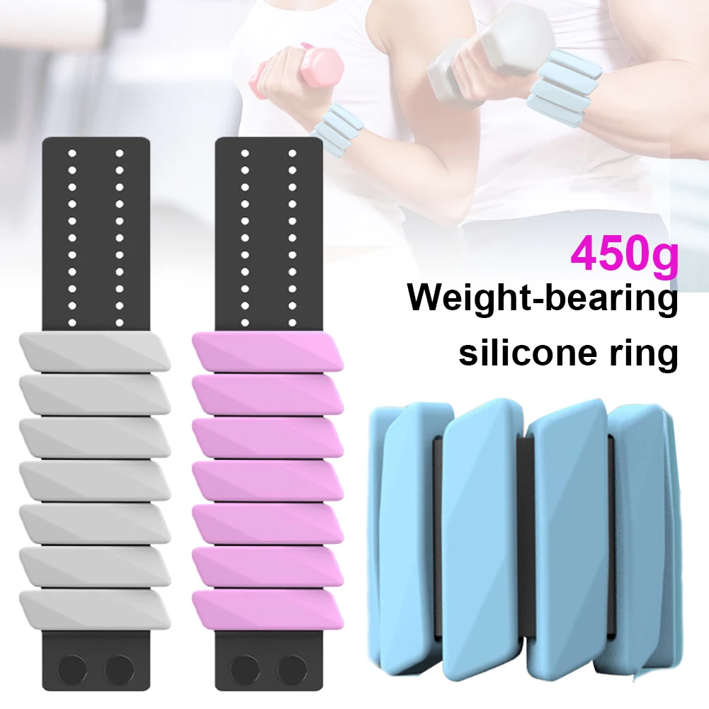 

2lb Silicone Weight Wristband Bracelet Adjustable Weight-bearing Wrist Ankle Strap Running Yoga Pilates Fitness Equipment