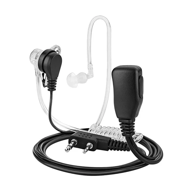 

2 Pin PTT MIC Headset Covert Acoustic Tube In-ear Earpiece For Kenwood TYT Baofeng UV-5R BF-888S CB Radio Walkie Talkie Part