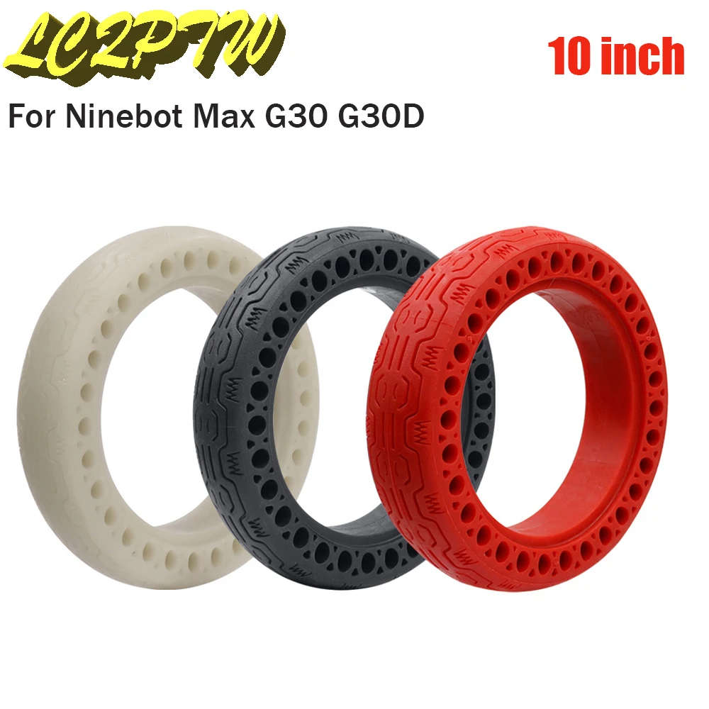 10 Inch Rubber Solid Tires for Ninebot Max G30 Scooter Honeycomb Shock Absorber Damping Tyre 10x2.50 tyre For Tricycle Bike