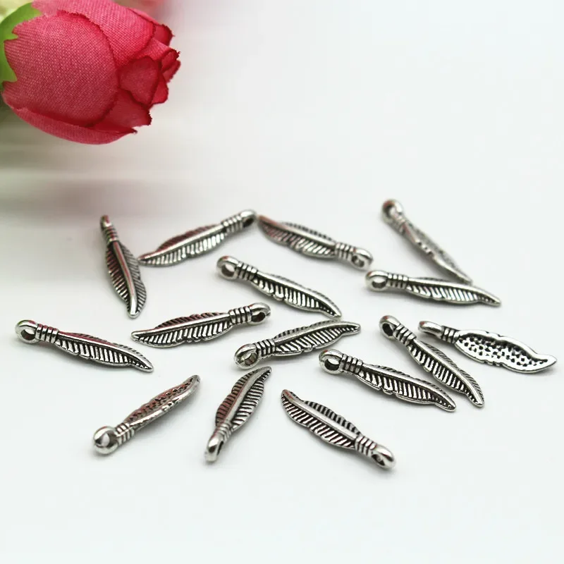 Новое поступление 19x4 5 мм кулон с перьями из цинкового сплава античное тибетское