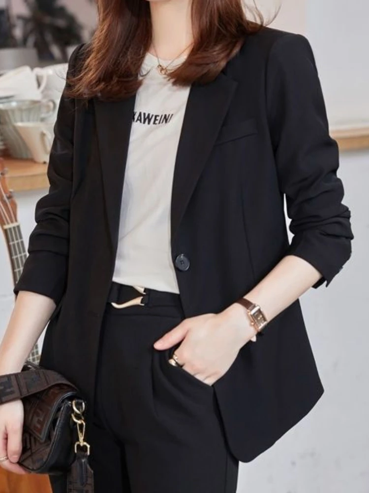 Coat Women's New Korean Version of Spring and Autumn 2023 Loose White Suit Versatile Casual Suit Blazer Women Clothing Jacket