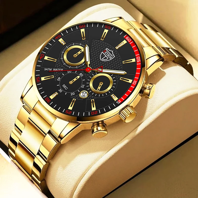 

reloj hombre Fashion Mens Sports Watches Men Business Stainless Steel Quartz Watch Man Casual Luminous Clock relogio masculino