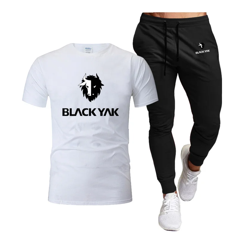 

2023 Men's Sportswear T-shirt + Pants 2-piece Set The Latest Summer Men's Jogging T-shirt Set Outdoor Sports
