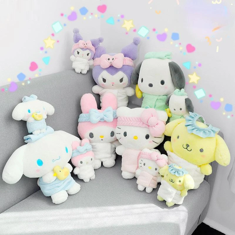 

Мультяшный Sanrio, Hello Kitty Cinnamoroll My Melody Kuromi, плюшевая игрушка, милая подвеска, плюшевая кукла, Детская плюшевая игрушка, подарок на день рождения