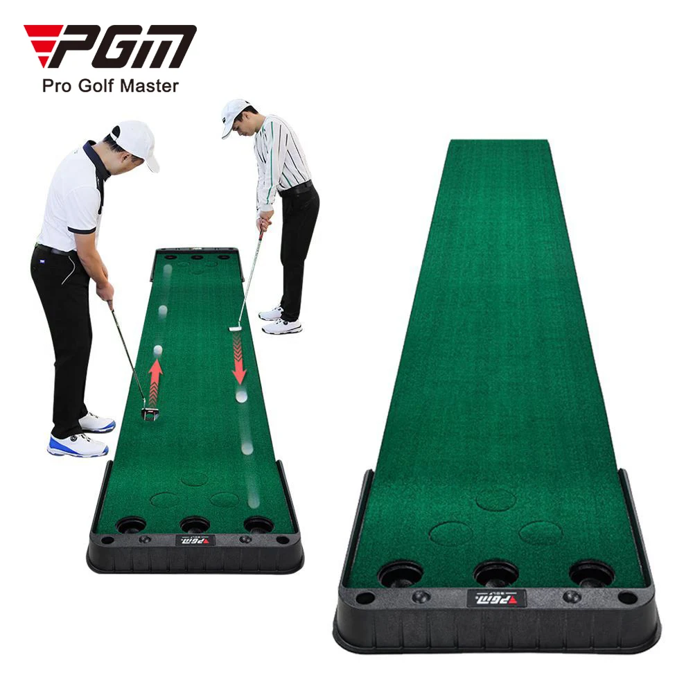 PGM mini golf putting green slope indoor golf putting mat game practice with holes enlarge