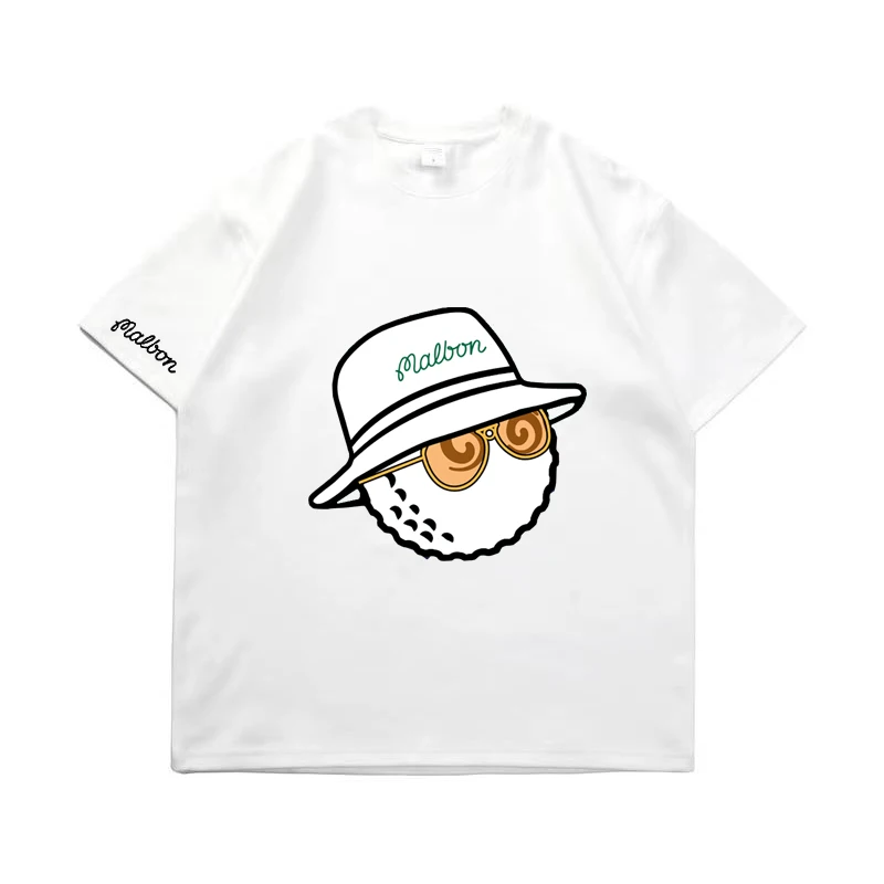 Golf T-Shirt for Men Women 2023 Summer Cotton Golf Top Malbon Golf Bucket Hat Short Sleeve Fashion Couple Loose Golf Clothing