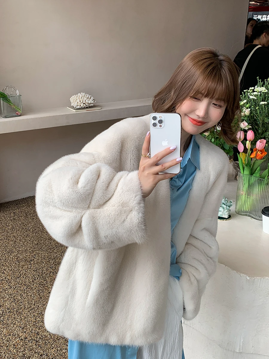 Новинка 2022 женские шубы HDHOHR из натурального меха норки верхняя одежда парка с