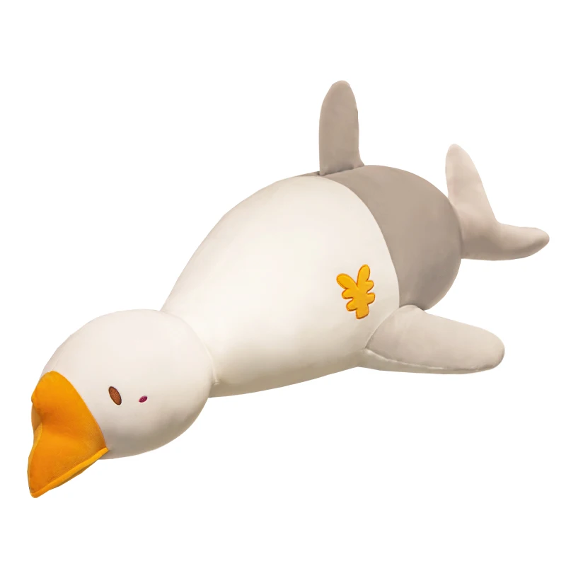 

50-120cm New Creative Giant White Goose Fish Plush Long Pillow Toy Cute Shark Tail Plushies Dolls Soft Cushion Home Room Decor