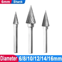 6mm shank tungsten steel grinding head carbide rotary file milling cutter for grinding metal wood carving accessories