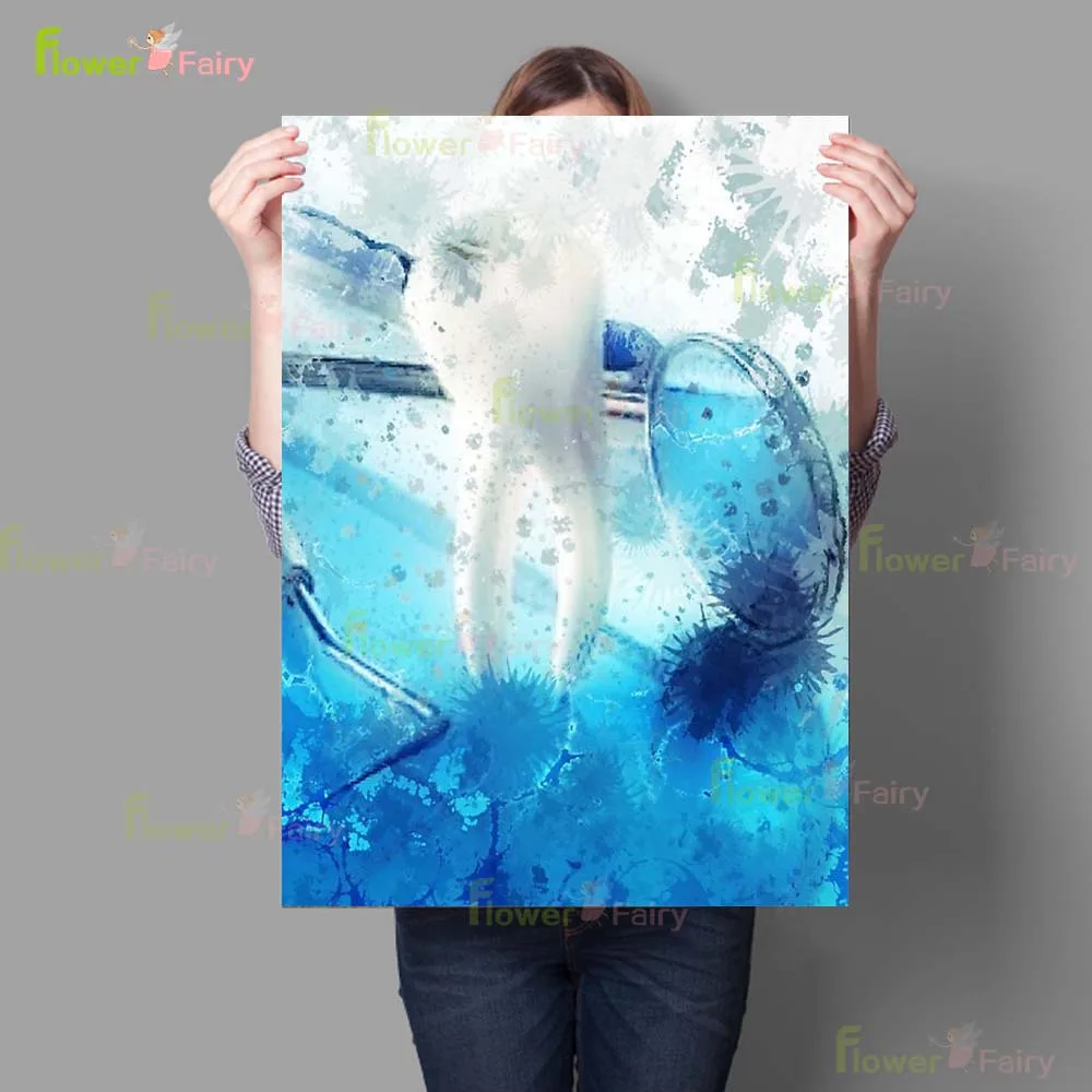 

Плакаты с зубами, акварельная живопись на холсте