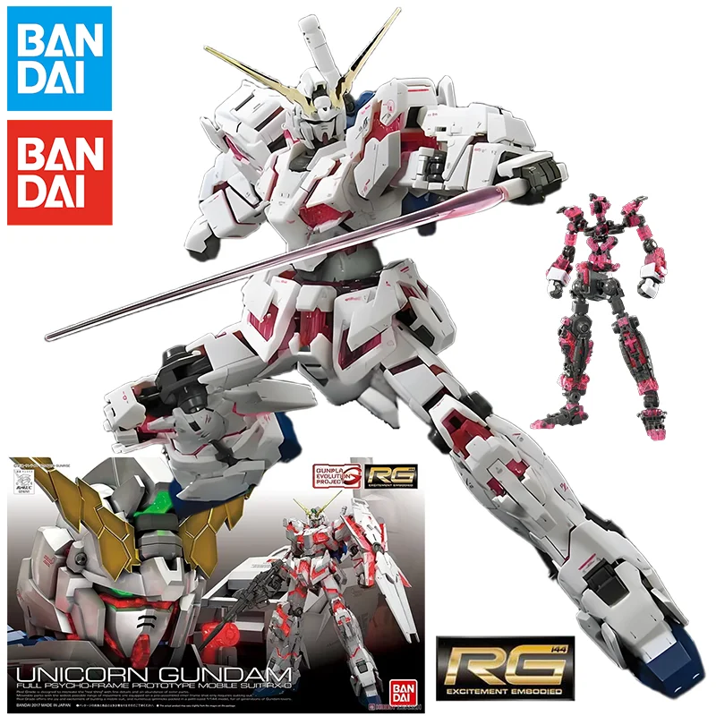 Фото В наличии Bandai Original BOX RG 1/144 мобильный костюм UNICORN GUNDAM аниме полная сборка фигурка модель комплект игрушки подарки для детей №1