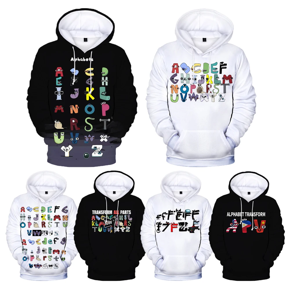 

Alphabet Lore 3D Print Hoodie Sweatshirts Men Women Fashion Casual Pullover Boys Girls Kids Anime Cartoon Streetwear Hoodies