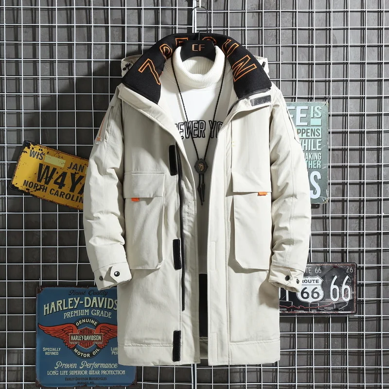 -30 Degree Winter Jacket Men White Duck Down Jacket Fashion Hooded Collar Windbreaker Keep Warm Thicken Coat Men With Pockets